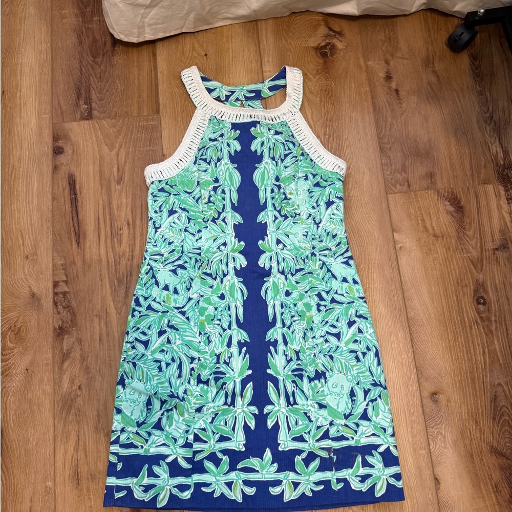 Lilly Pulitzer Blue and Green Floral Dress